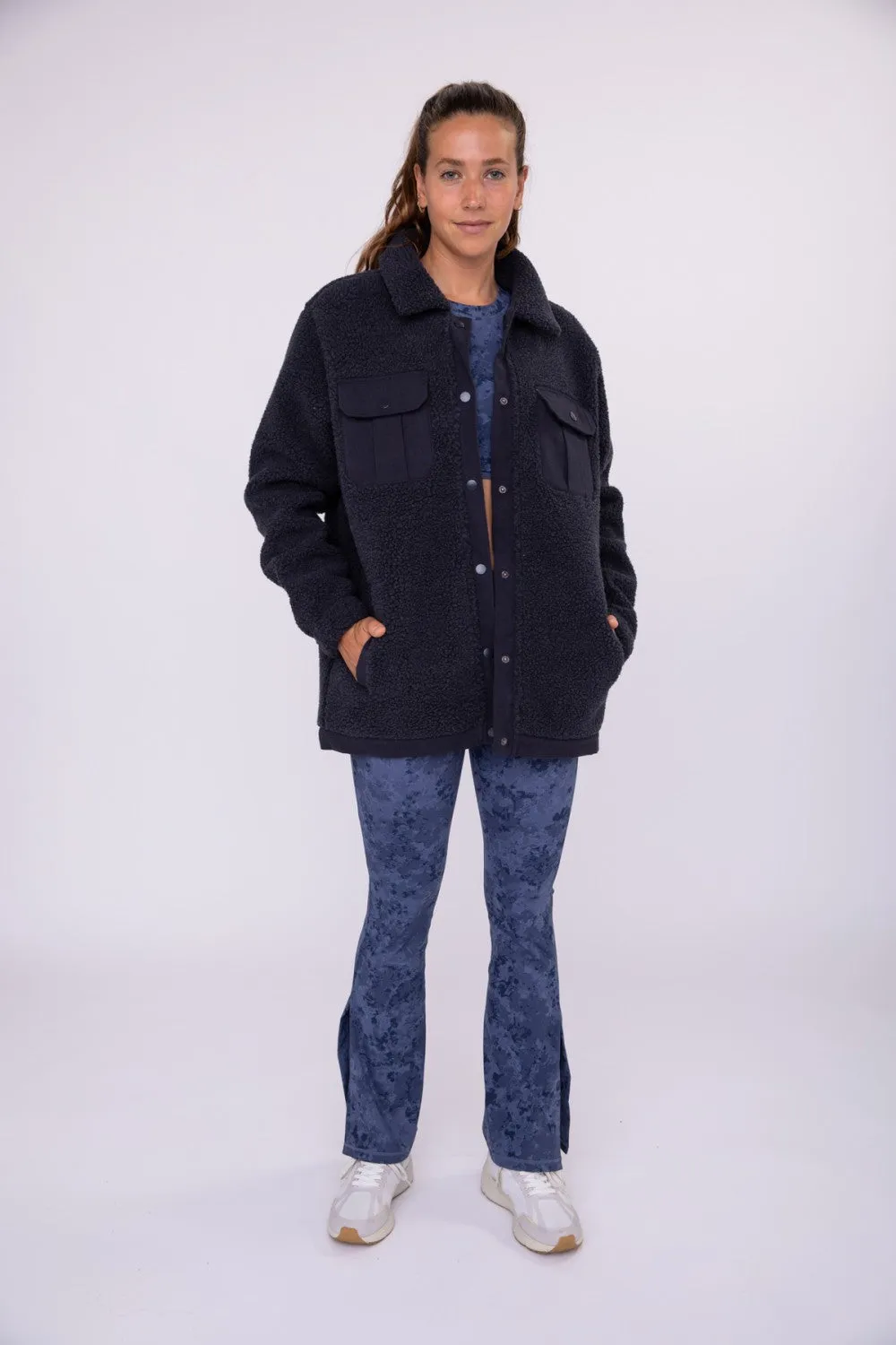 Sherpa Snap-On Shacket with Pockets