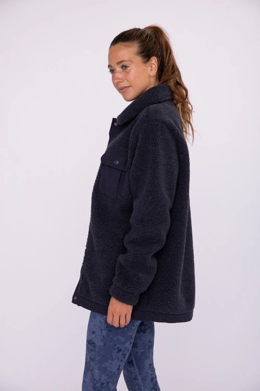 Sherpa Snap-On Shacket with Pockets