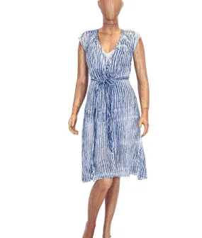 Silk Midi Dress with Waist Tie