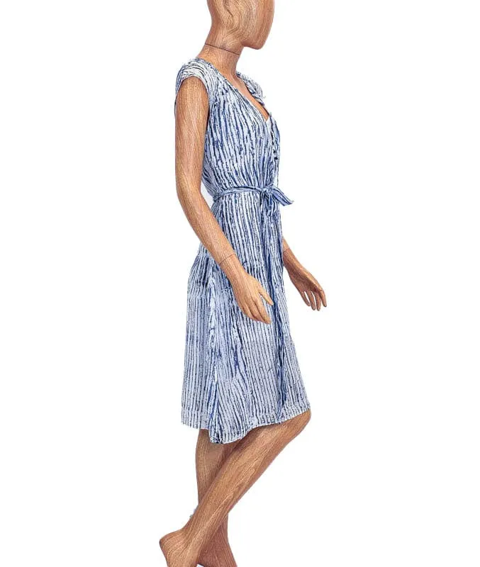 Silk Midi Dress with Waist Tie