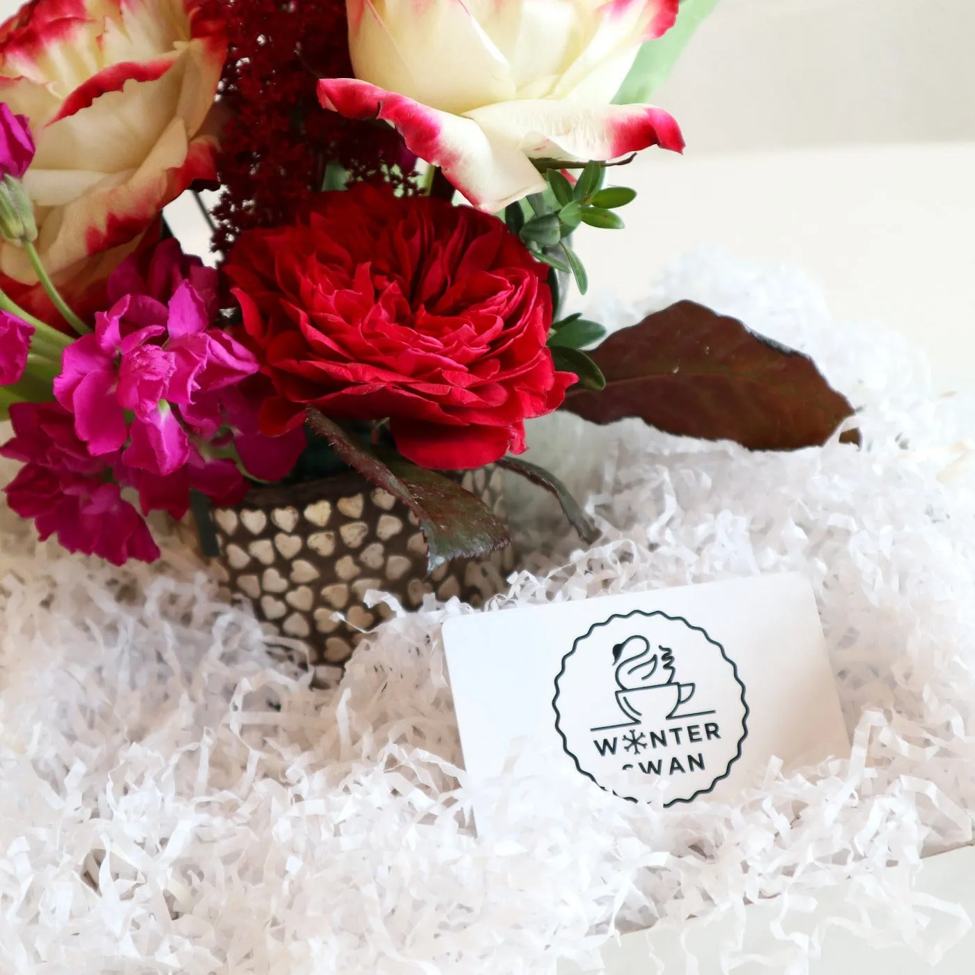 Stacy K Floral | Flowers and Winter Swan Coffee Gift Box