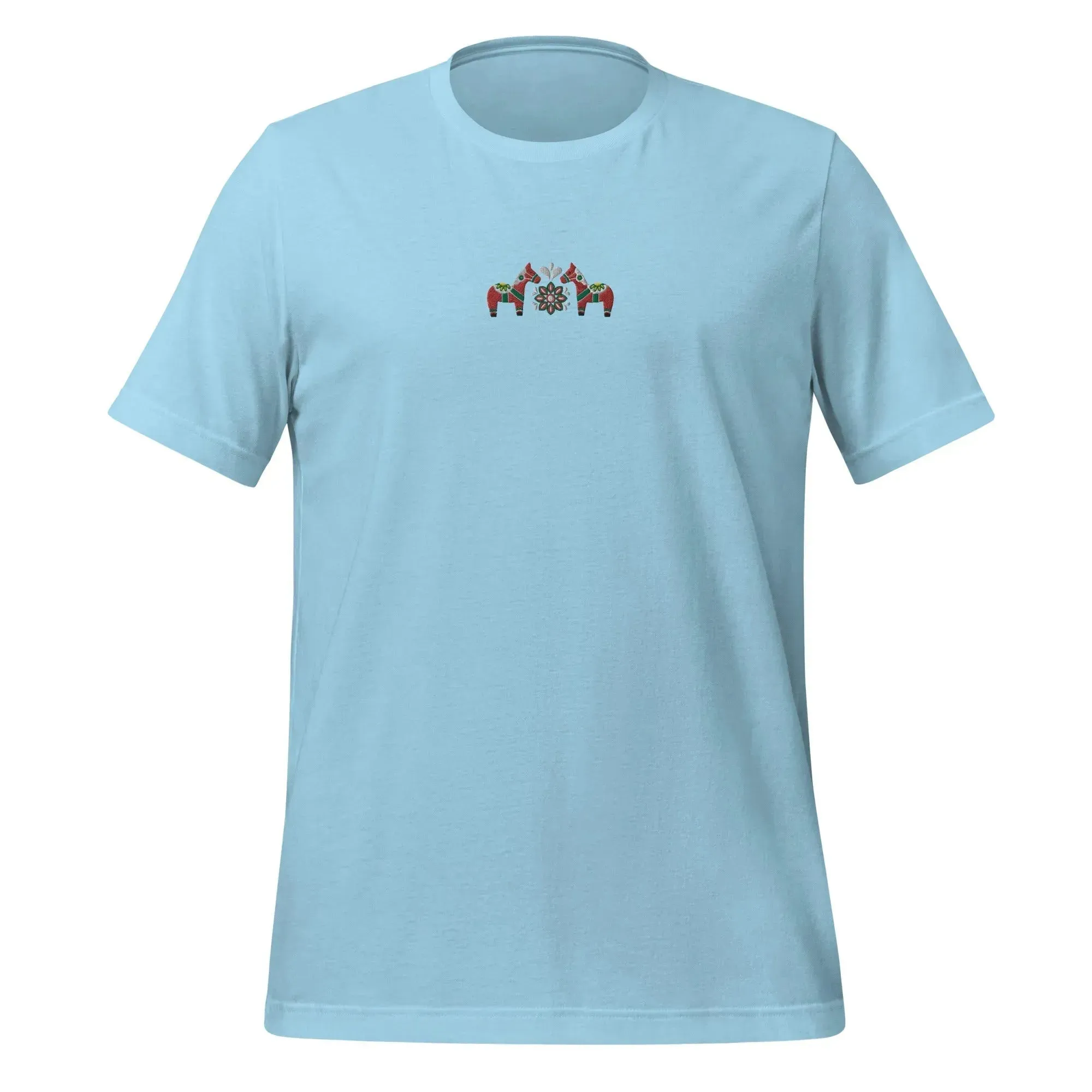 Swedish Red Dala Horse Embroidered T-Shirt