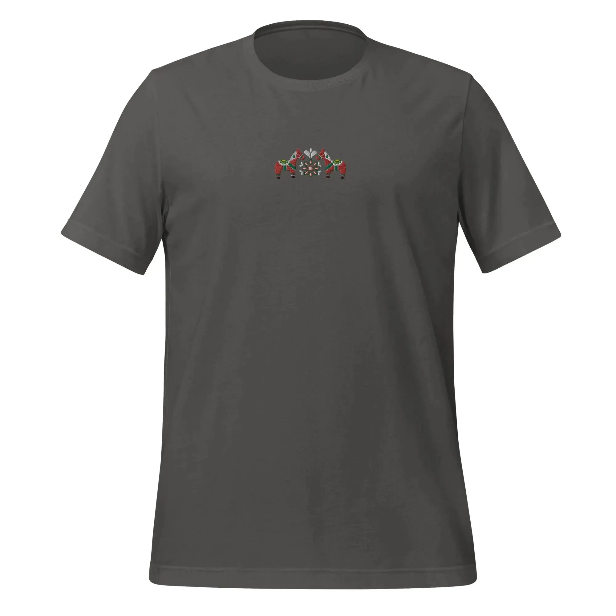 Swedish Red Dala Horse Embroidered T-Shirt
