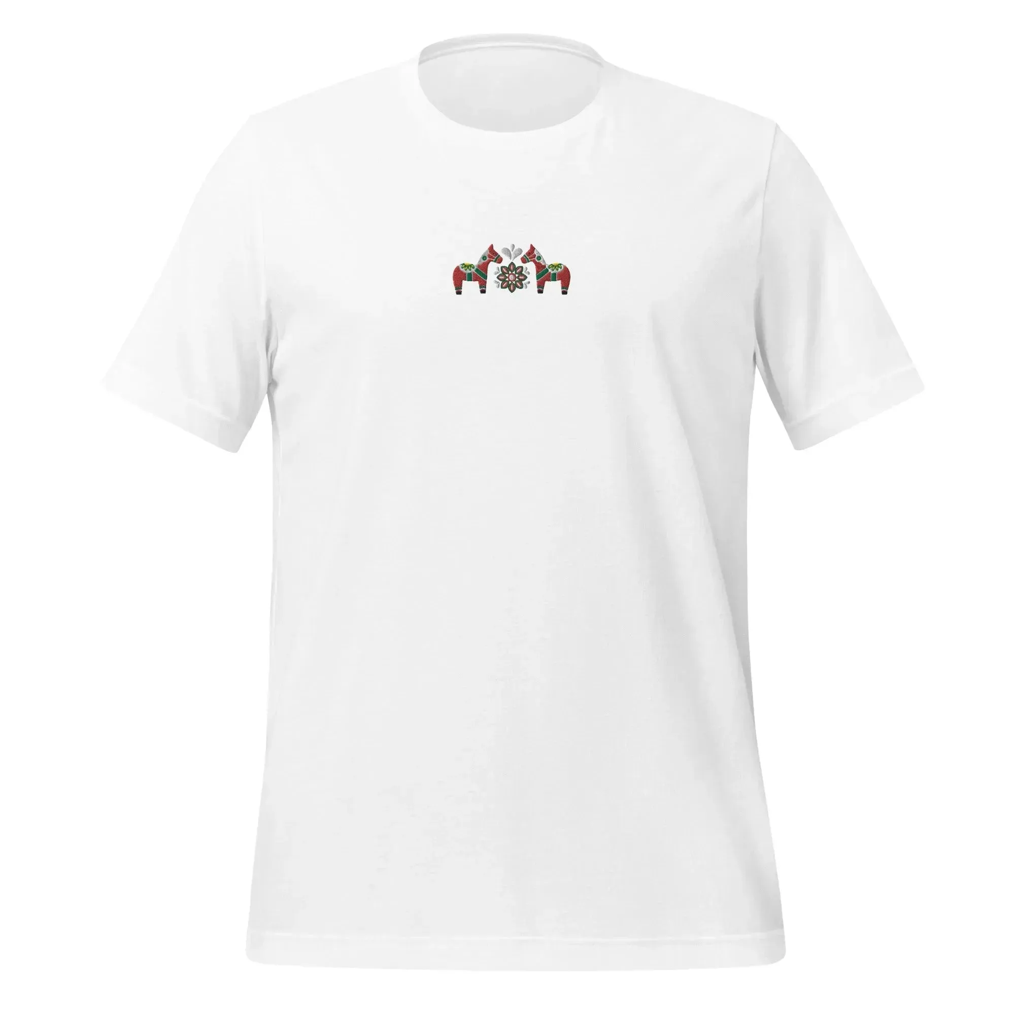Swedish Red Dala Horse Embroidered T-Shirt