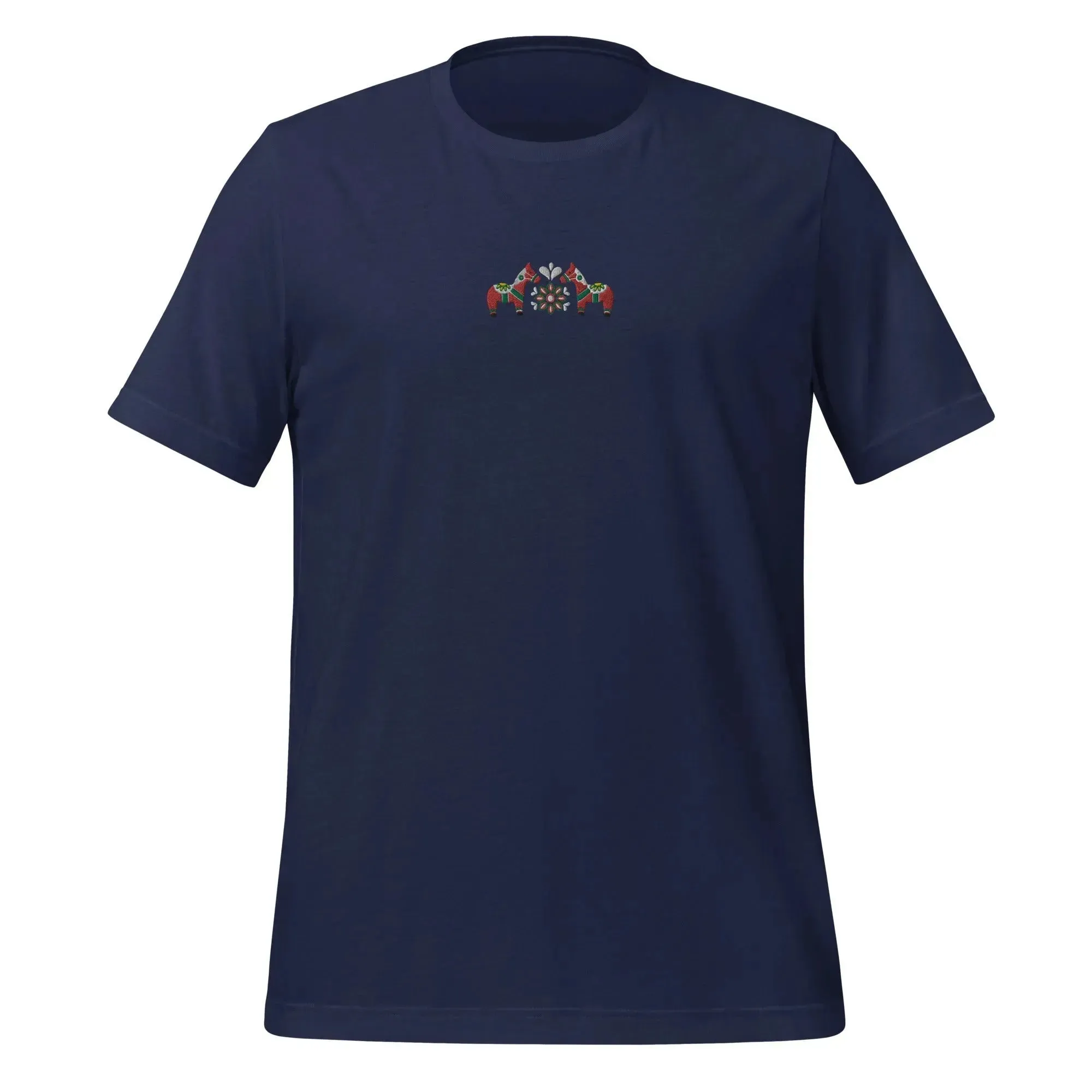 Swedish Red Dala Horse Embroidered T-Shirt