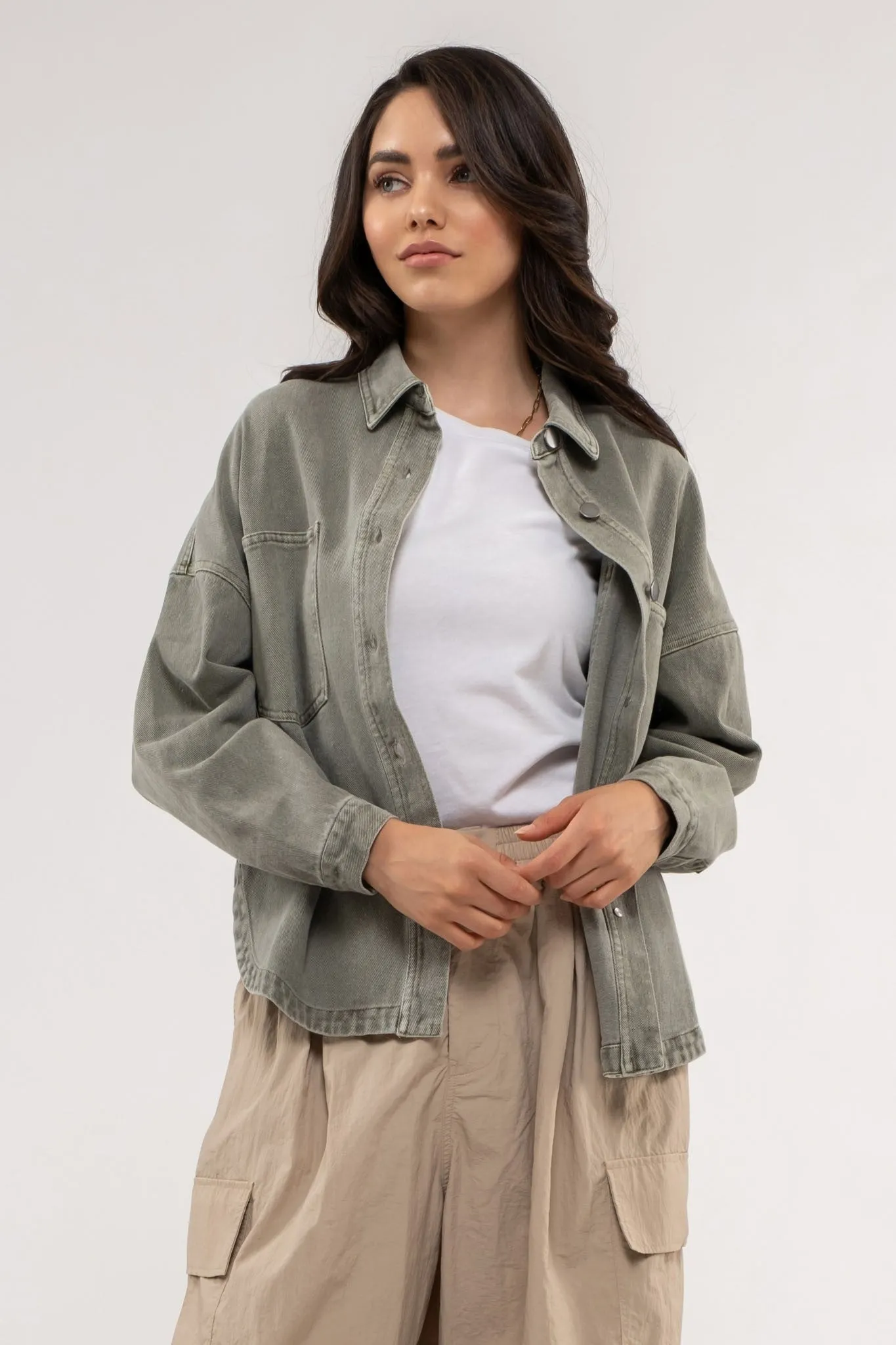 The Calla Vintage Washed Shacket
