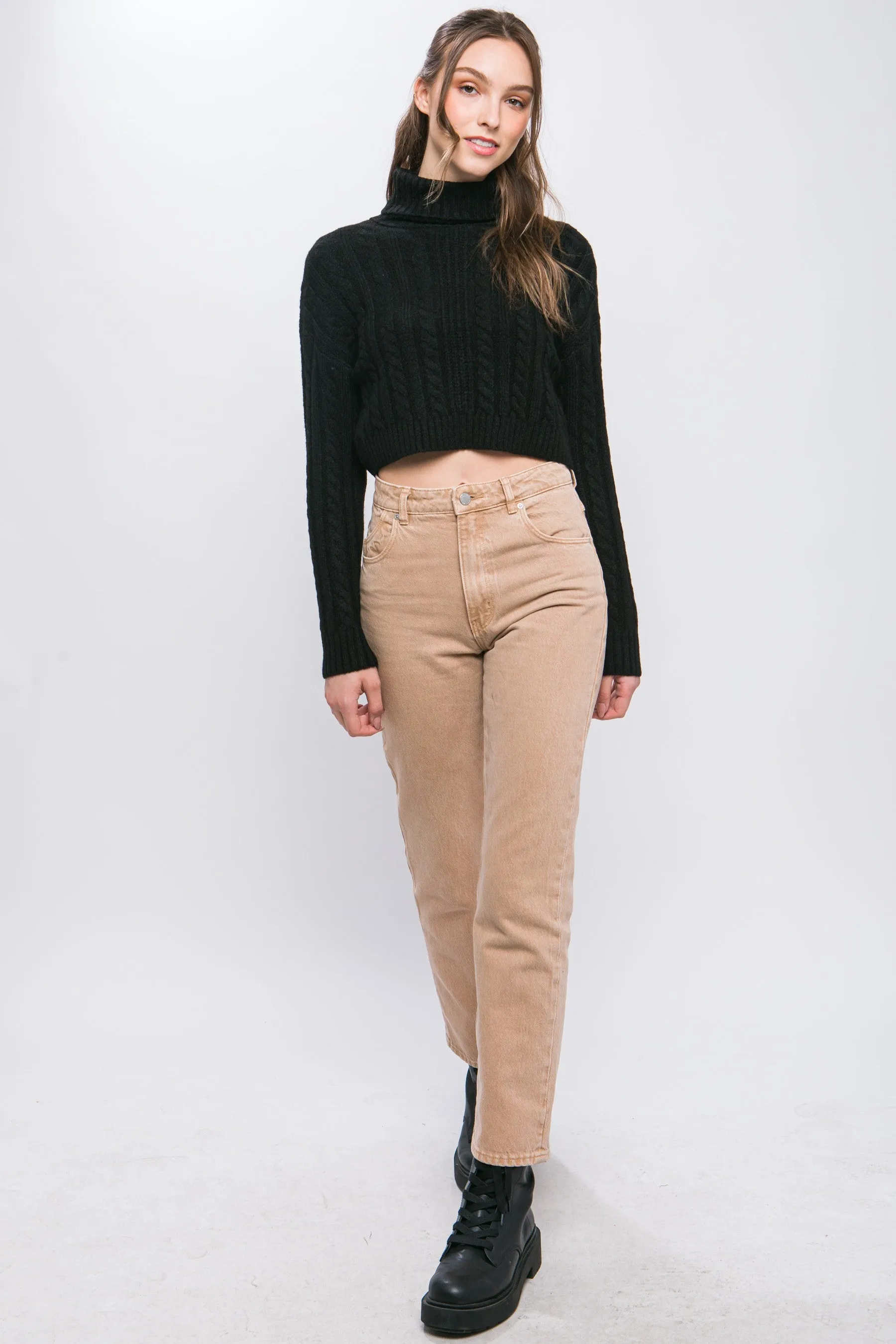 The Pippa Cable Knit Crop Sweater