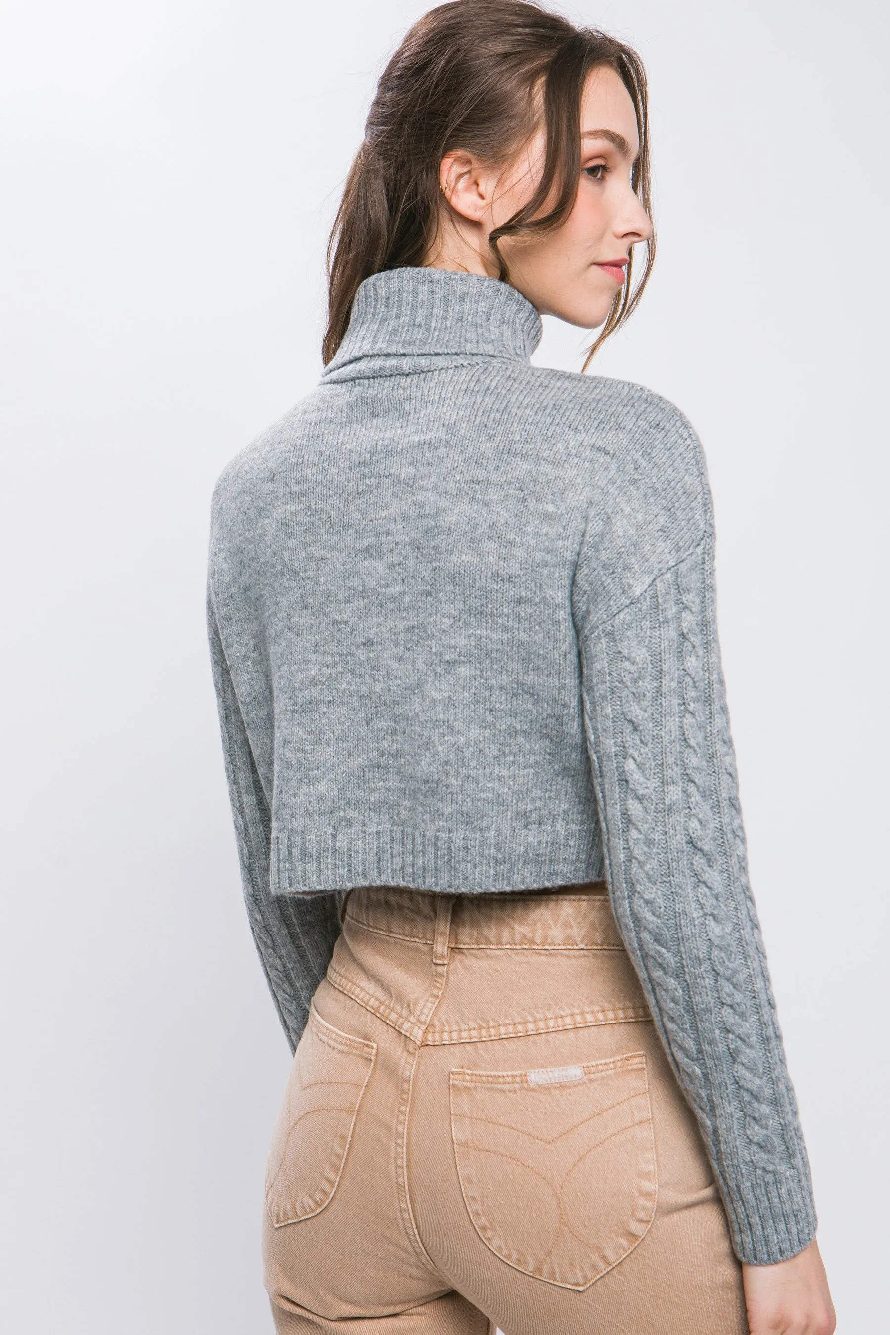 The Pippa Cable Knit Crop Sweater