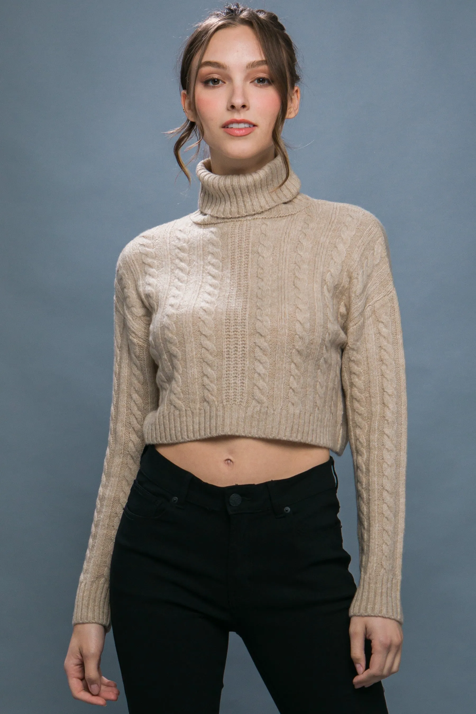 The Pippa Cable Knit Crop Sweater