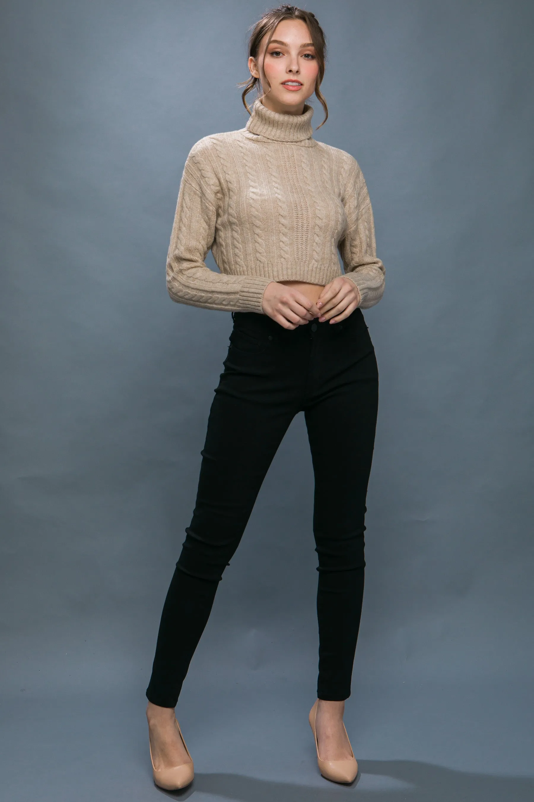 The Pippa Cable Knit Crop Sweater