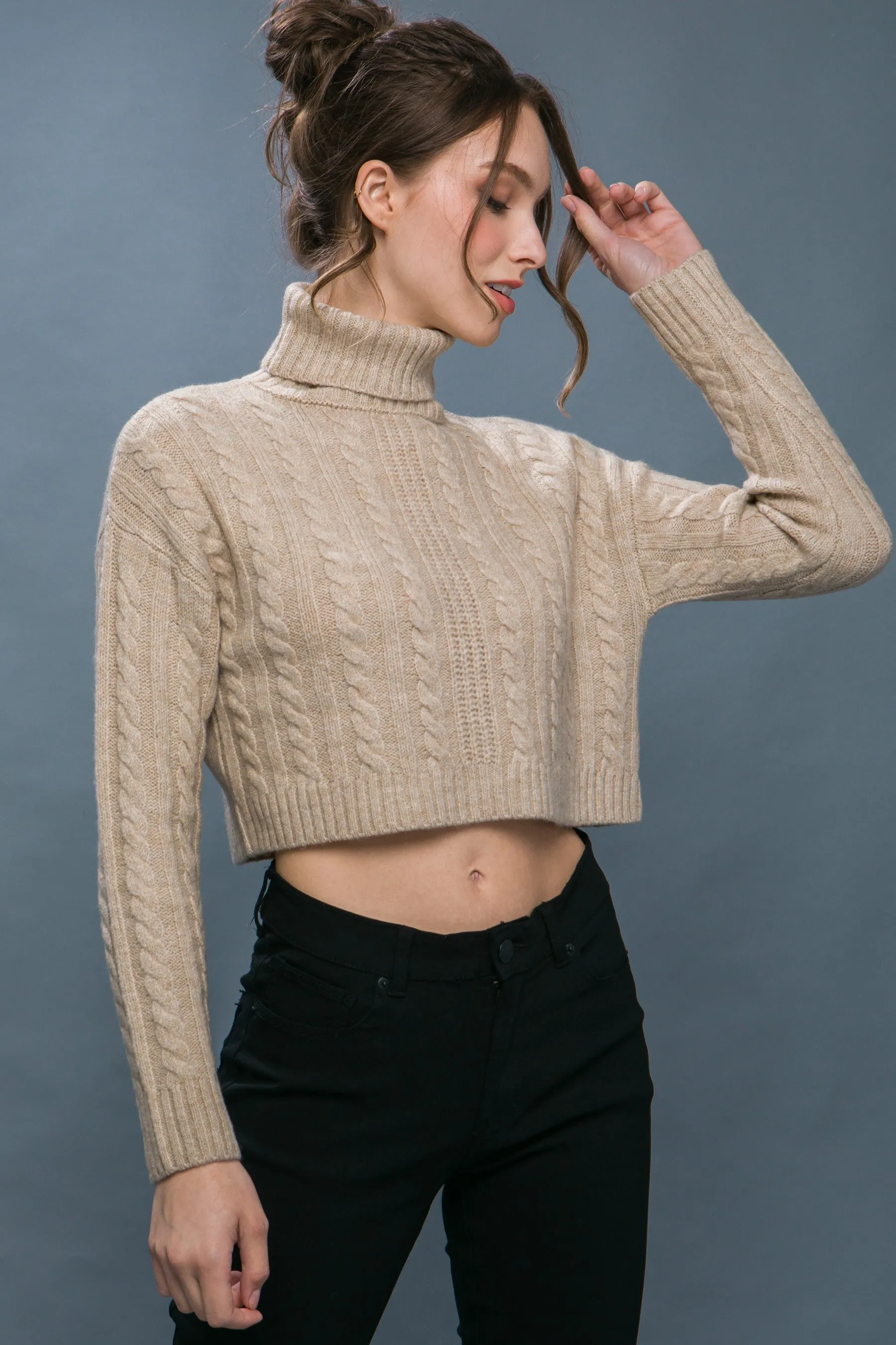 The Pippa Cable Knit Crop Sweater