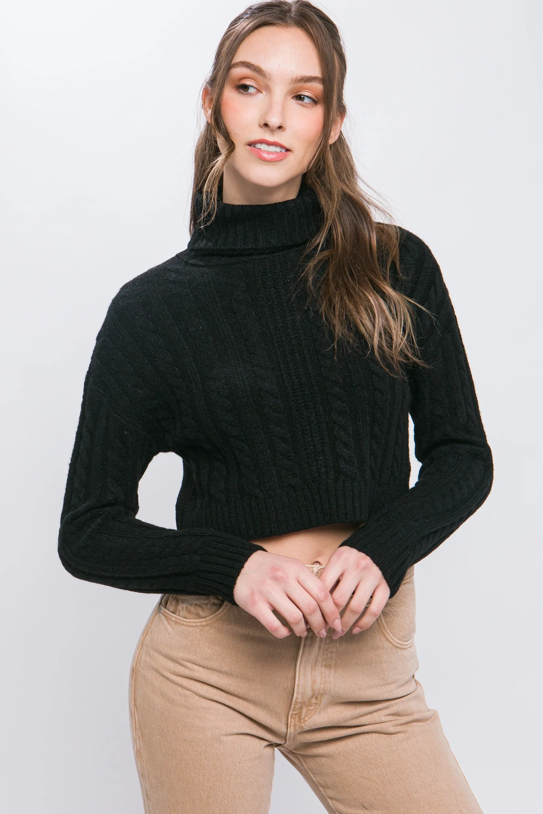 The Pippa Cable Knit Crop Sweater