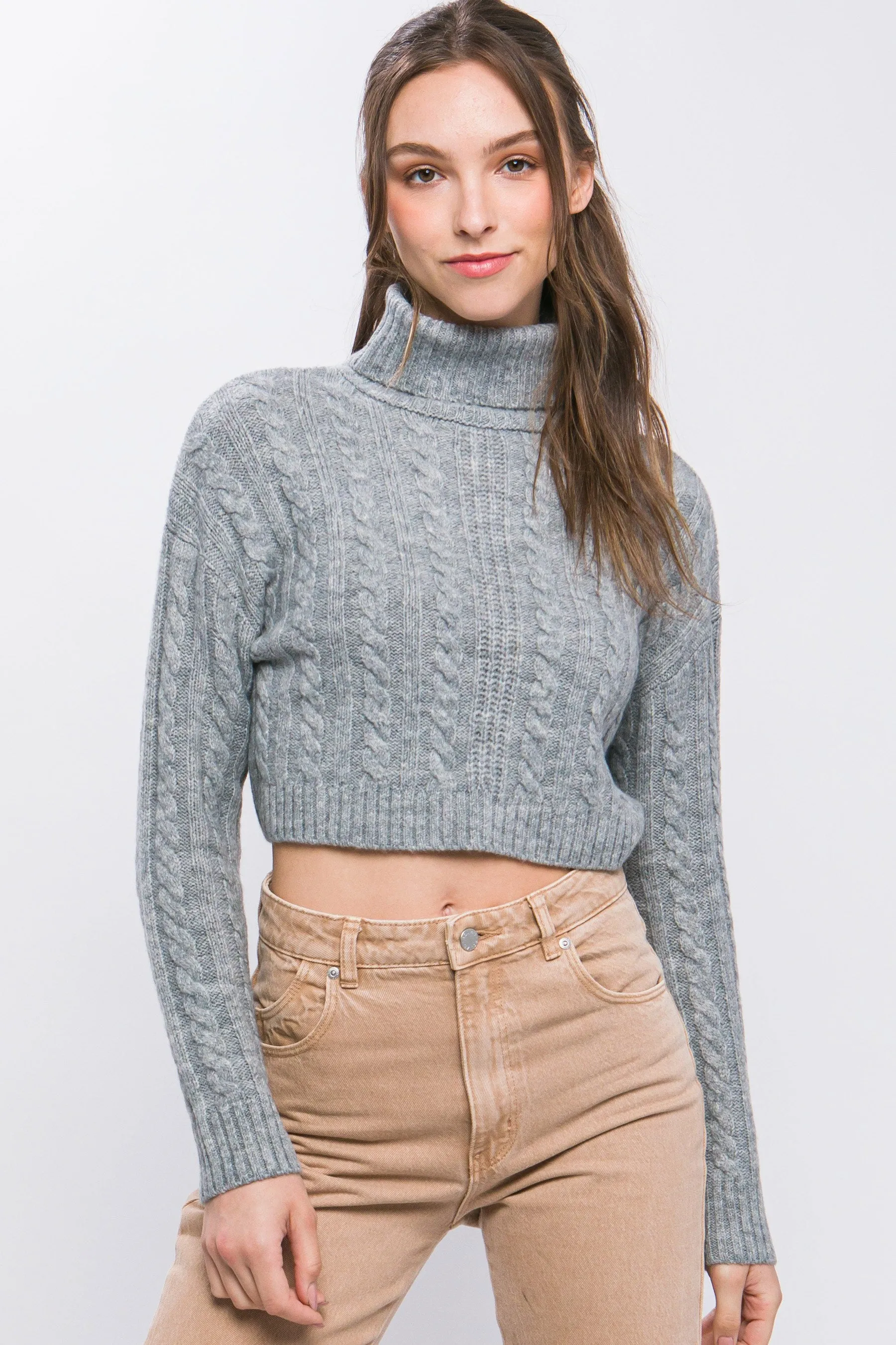 The Pippa Cable Knit Crop Sweater