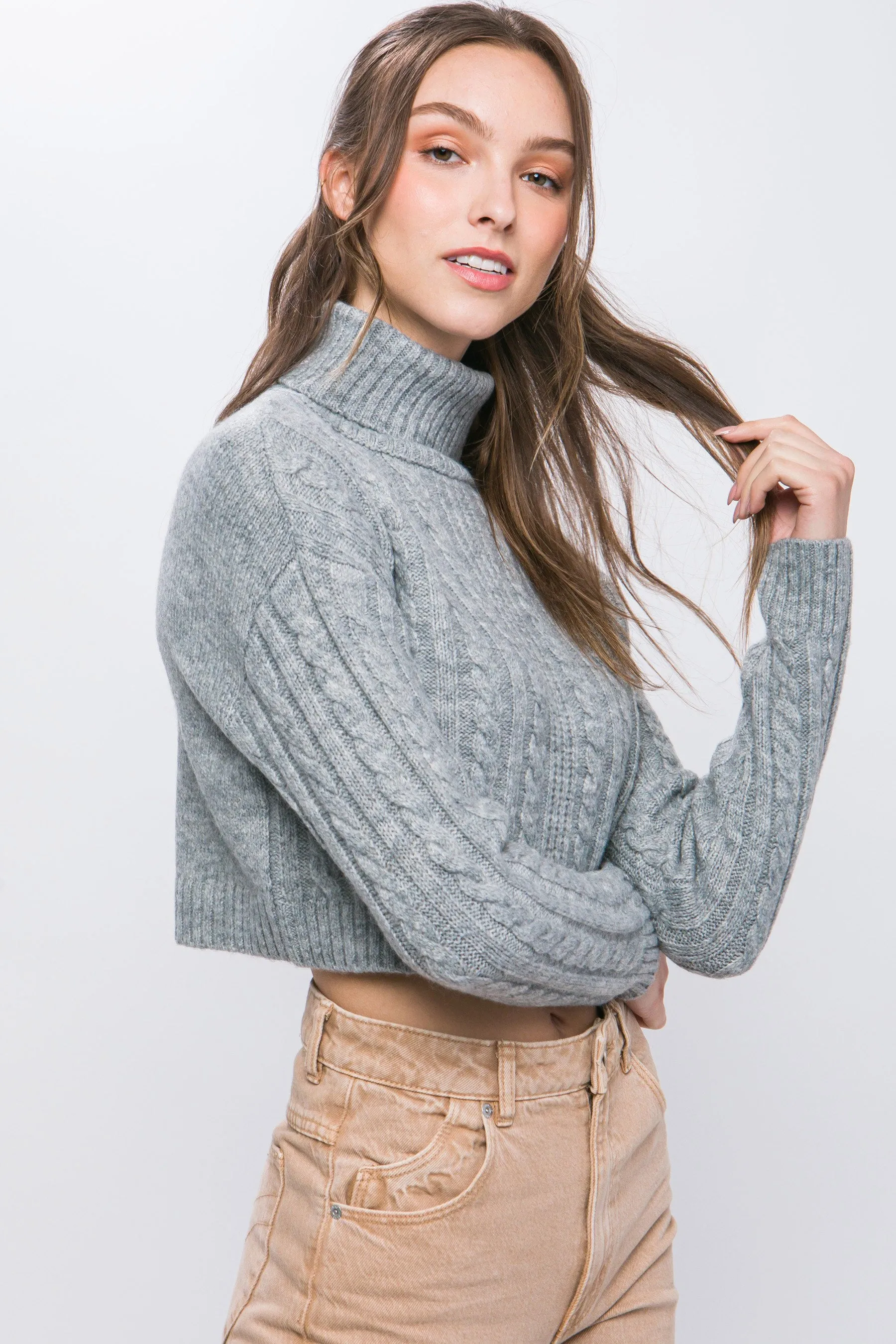 The Pippa Cable Knit Crop Sweater