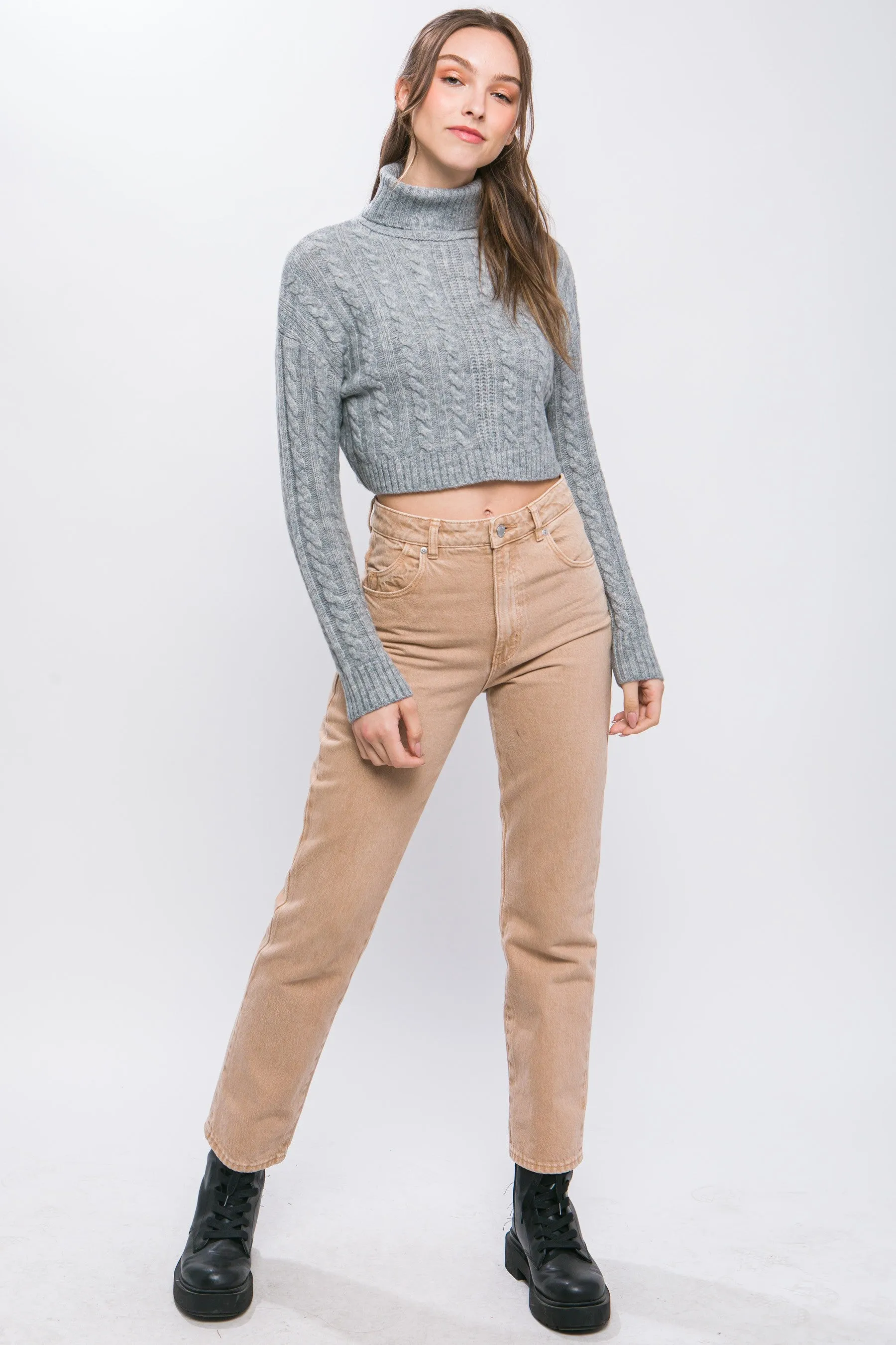 The Pippa Cable Knit Crop Sweater