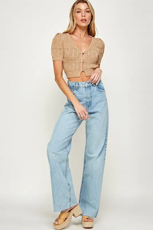 Tiegan Crochet Button Down