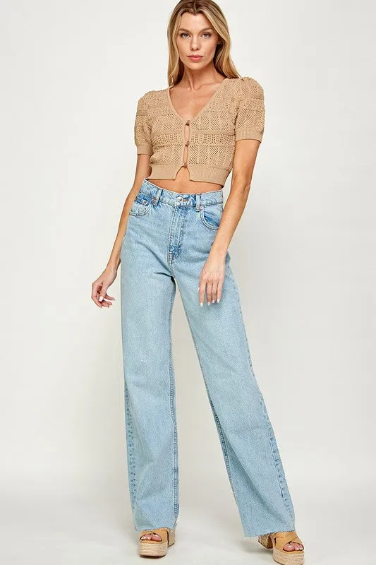 Tiegan Crochet Button Down
