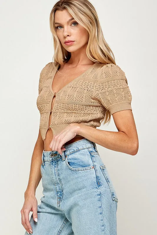 Tiegan Crochet Button Down