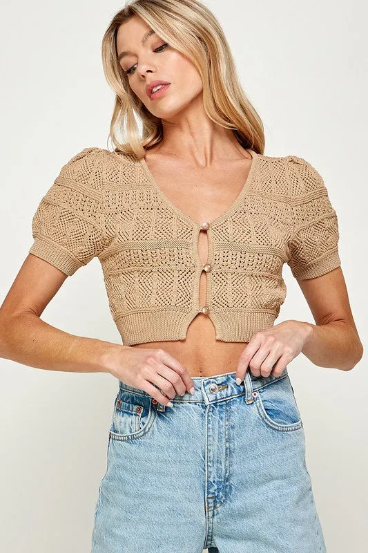 Tiegan Crochet Button Down