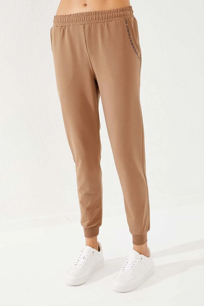 TMY Soil Pressure Pocketed Jogger Comfortable Fit Cuffed Women's Sweatpants - 94574 - Amersfoort