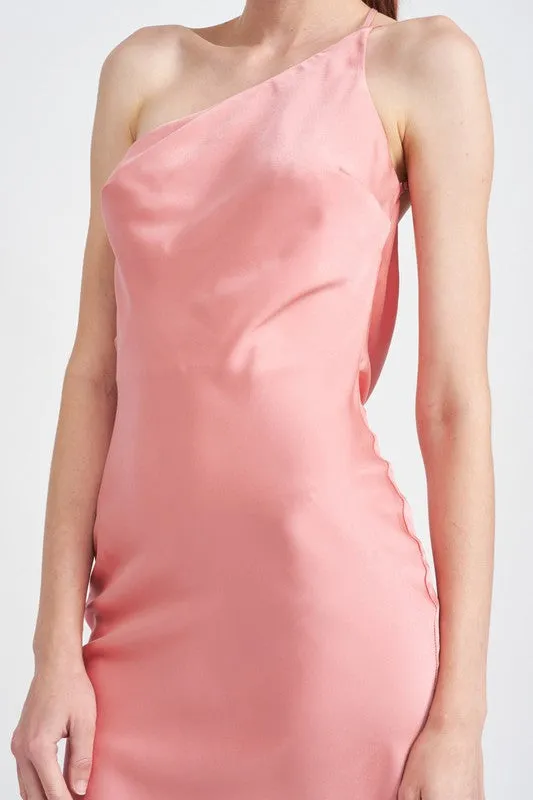 Vanilla Satin Maxi Bias Dress