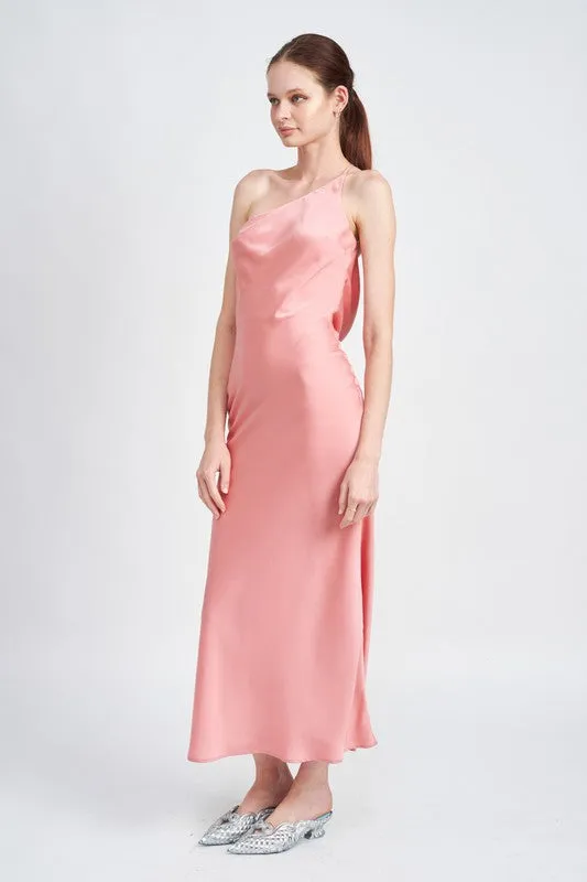 Vanilla Satin Maxi Bias Dress