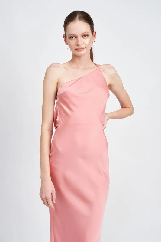 Vanilla Satin Maxi Bias Dress