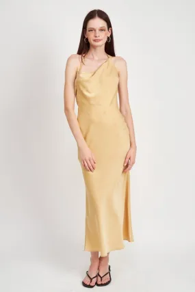 Vanilla Satin Maxi Bias Dress