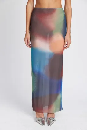 Watercolor Sheer Maxi Skirt