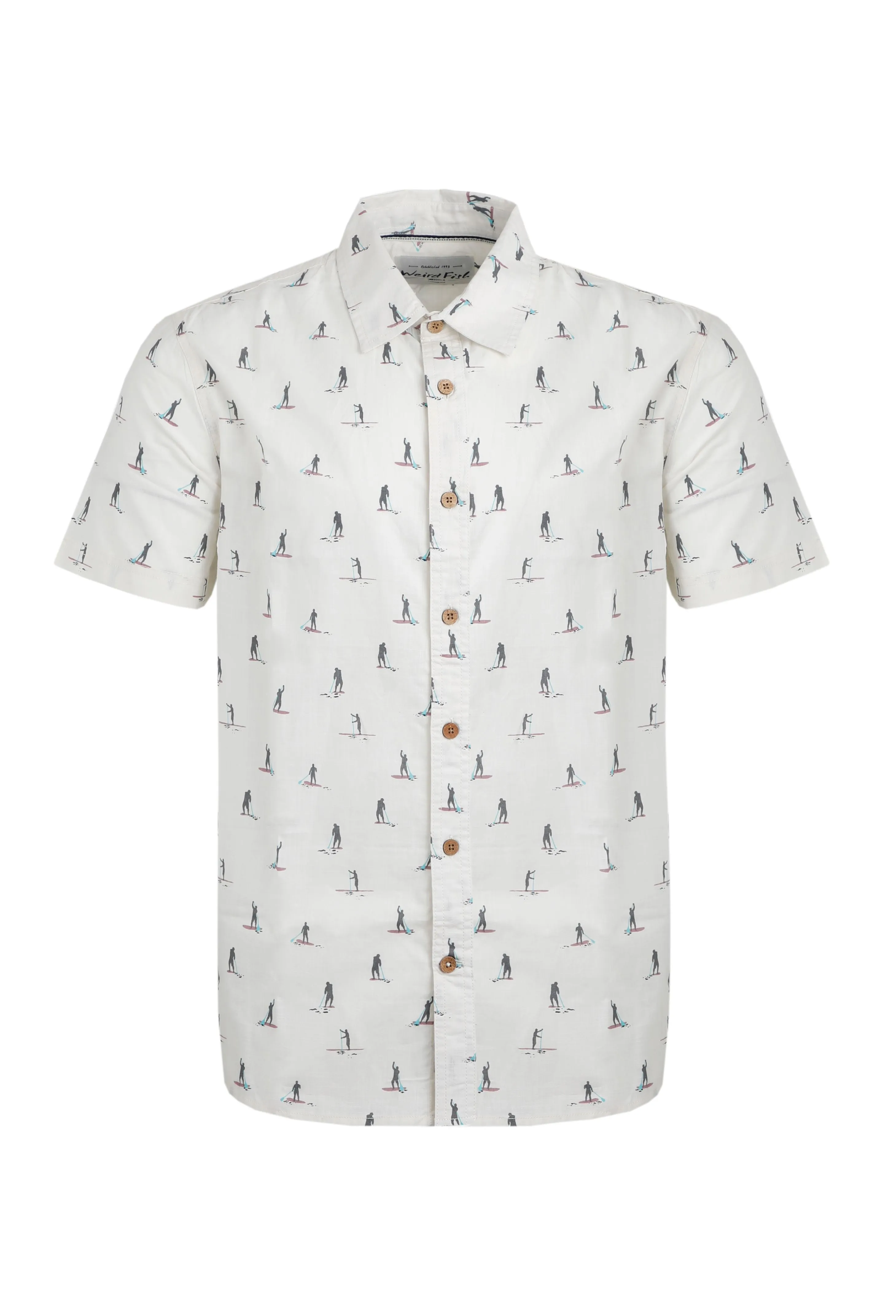 Weird Fish Monto Organic Short Sleeve Shirt Dusty White