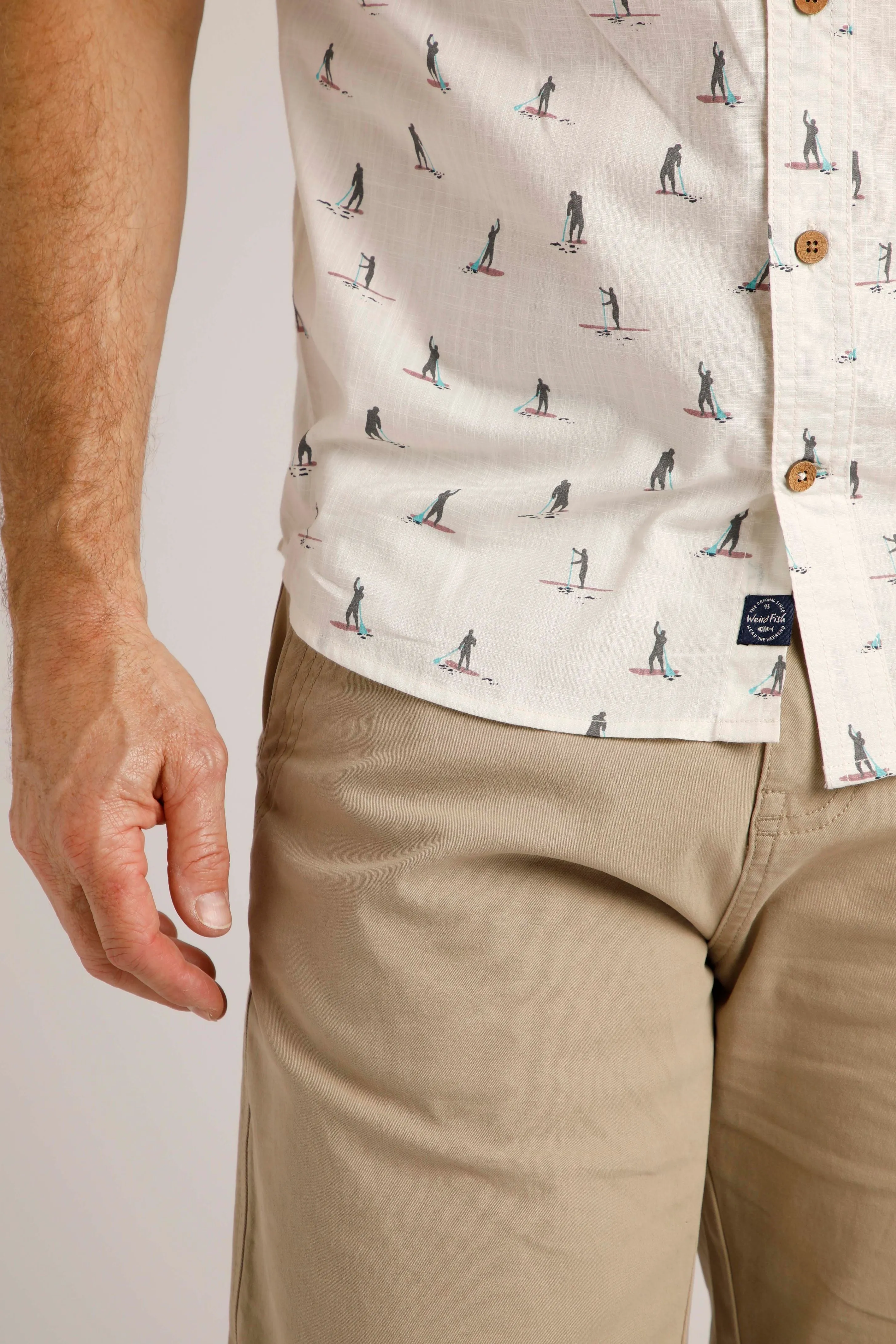 Weird Fish Monto Organic Short Sleeve Shirt Dusty White