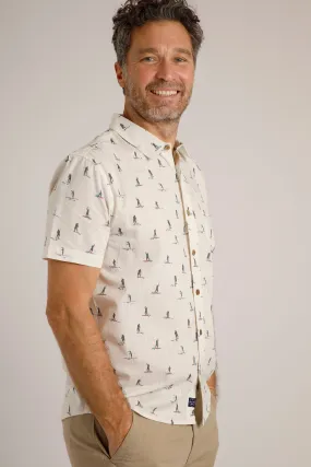 Weird Fish Monto Organic Short Sleeve Shirt Dusty White
