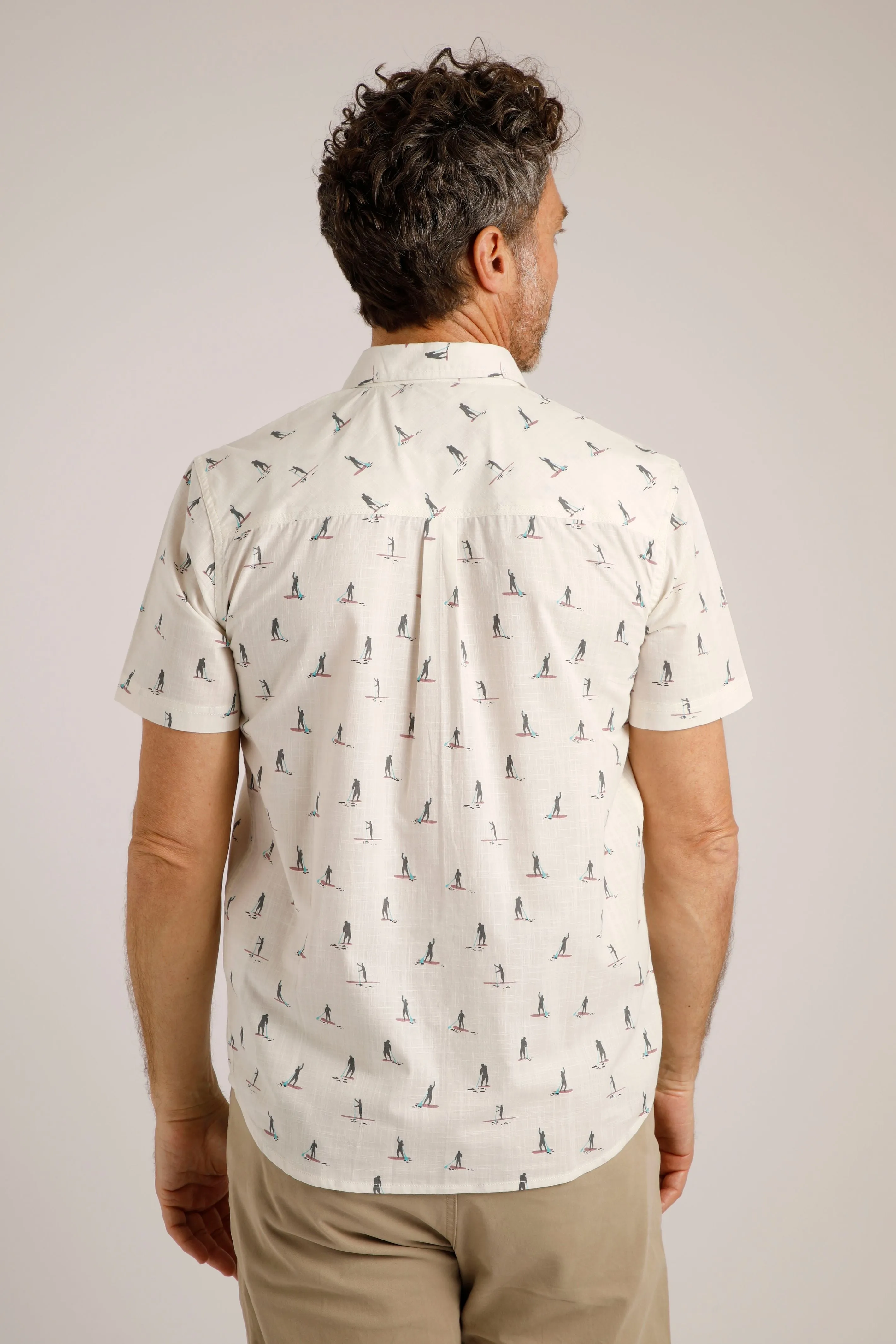 Weird Fish Monto Organic Short Sleeve Shirt Dusty White