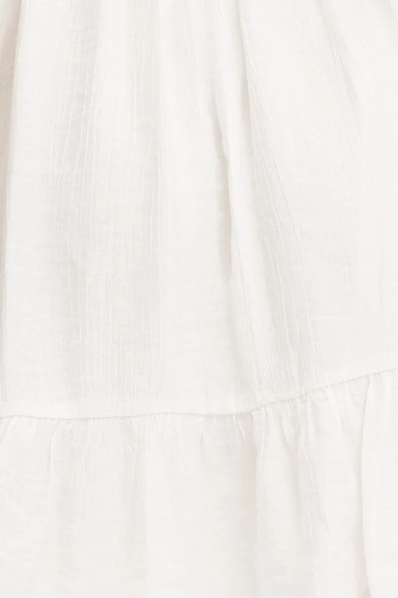 White Mini Dress Short Sleeve Evening