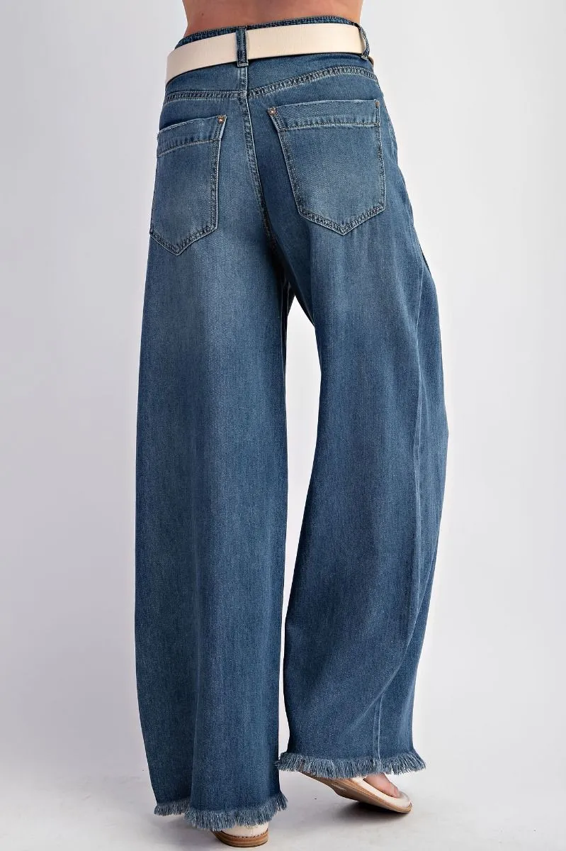 Wide Leg Soft Wash High Waist Pant by Easel