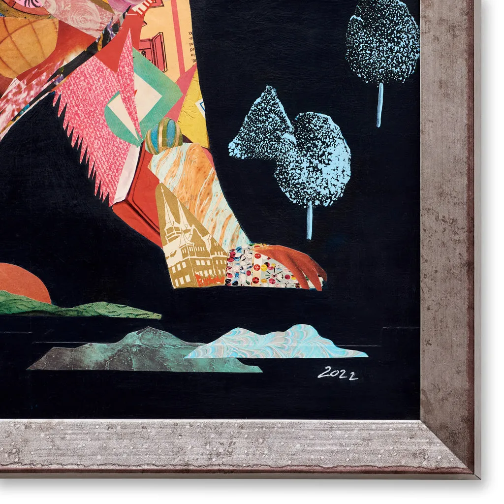 WINTER TALE: POLAR BEAR original paper collage
