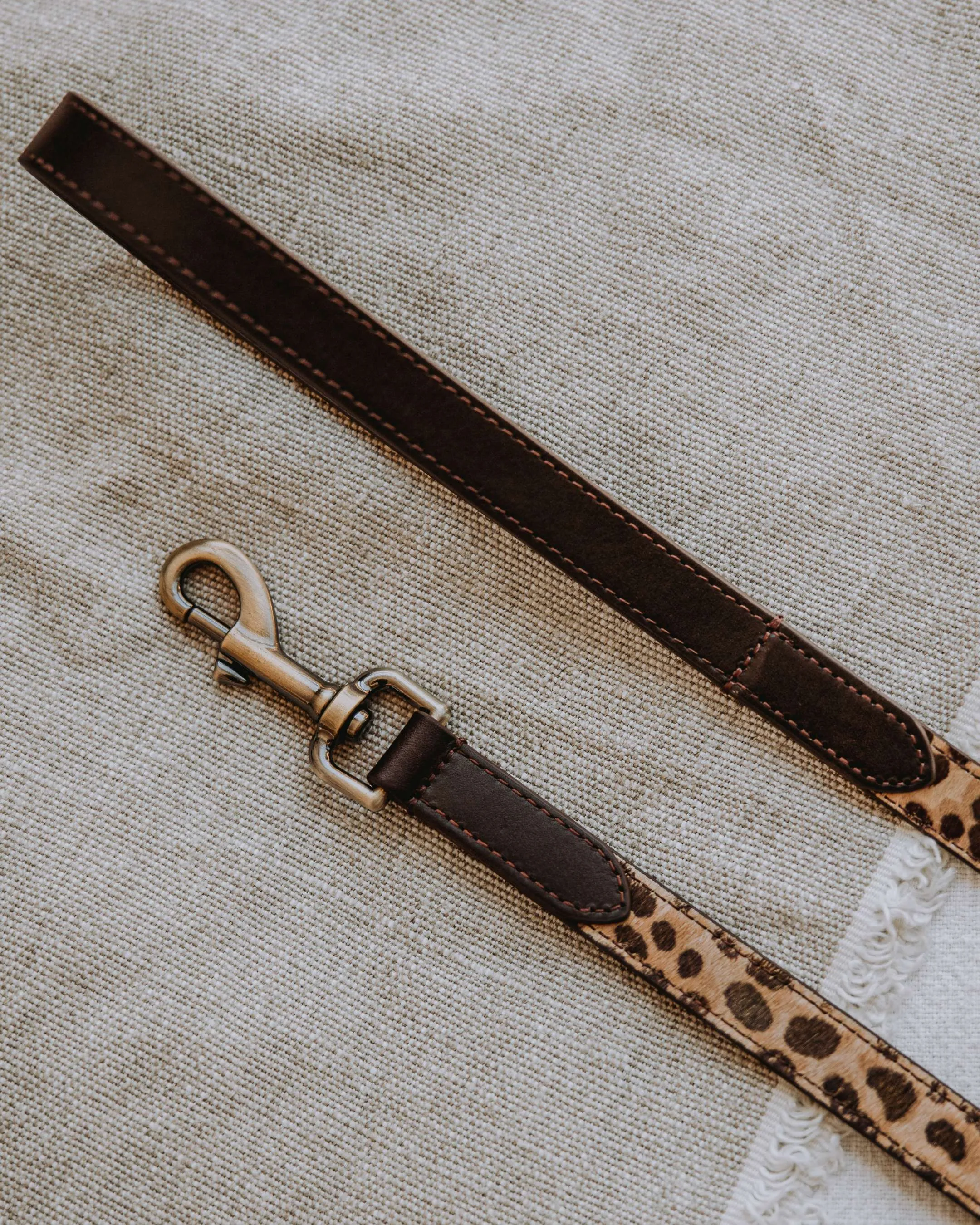 Wylde Brown Spotted Pony Fur Dog Leash