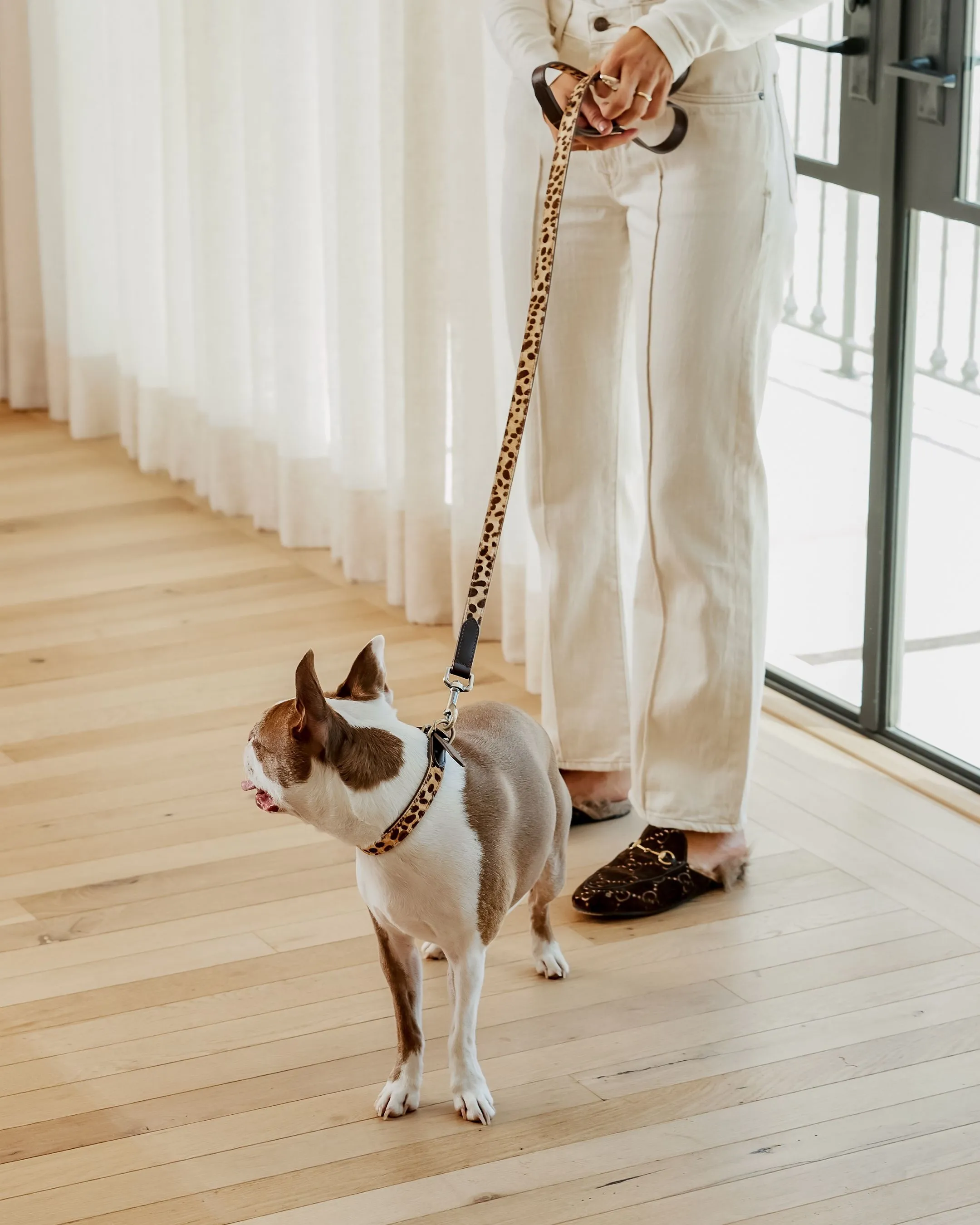 Wylde Brown Spotted Pony Fur Dog Leash