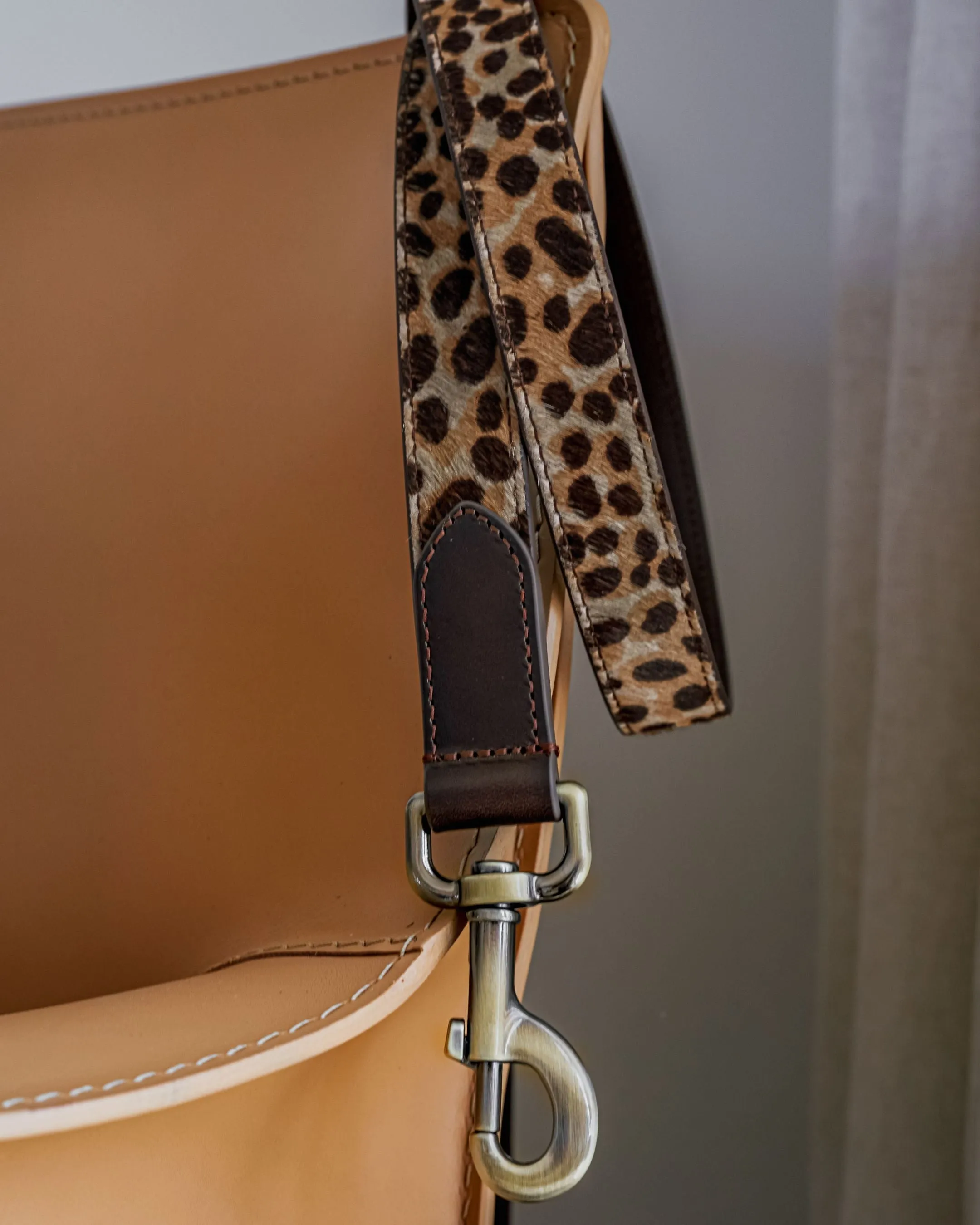 Wylde Brown Spotted Pony Fur Dog Leash