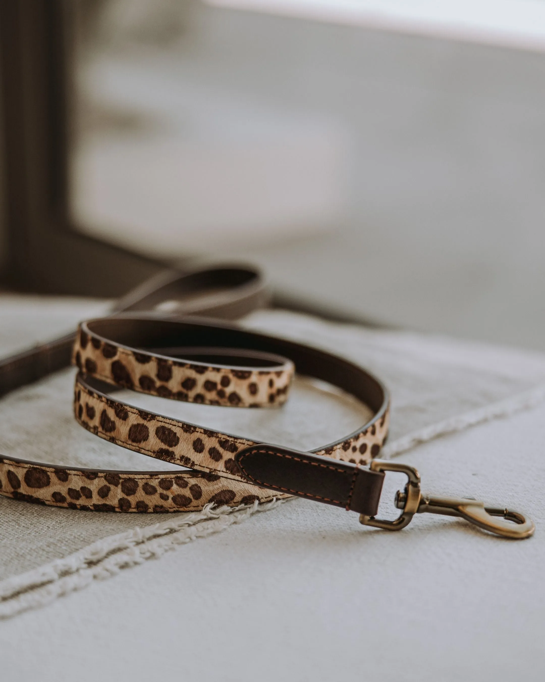 Wylde Brown Spotted Pony Fur Dog Leash
