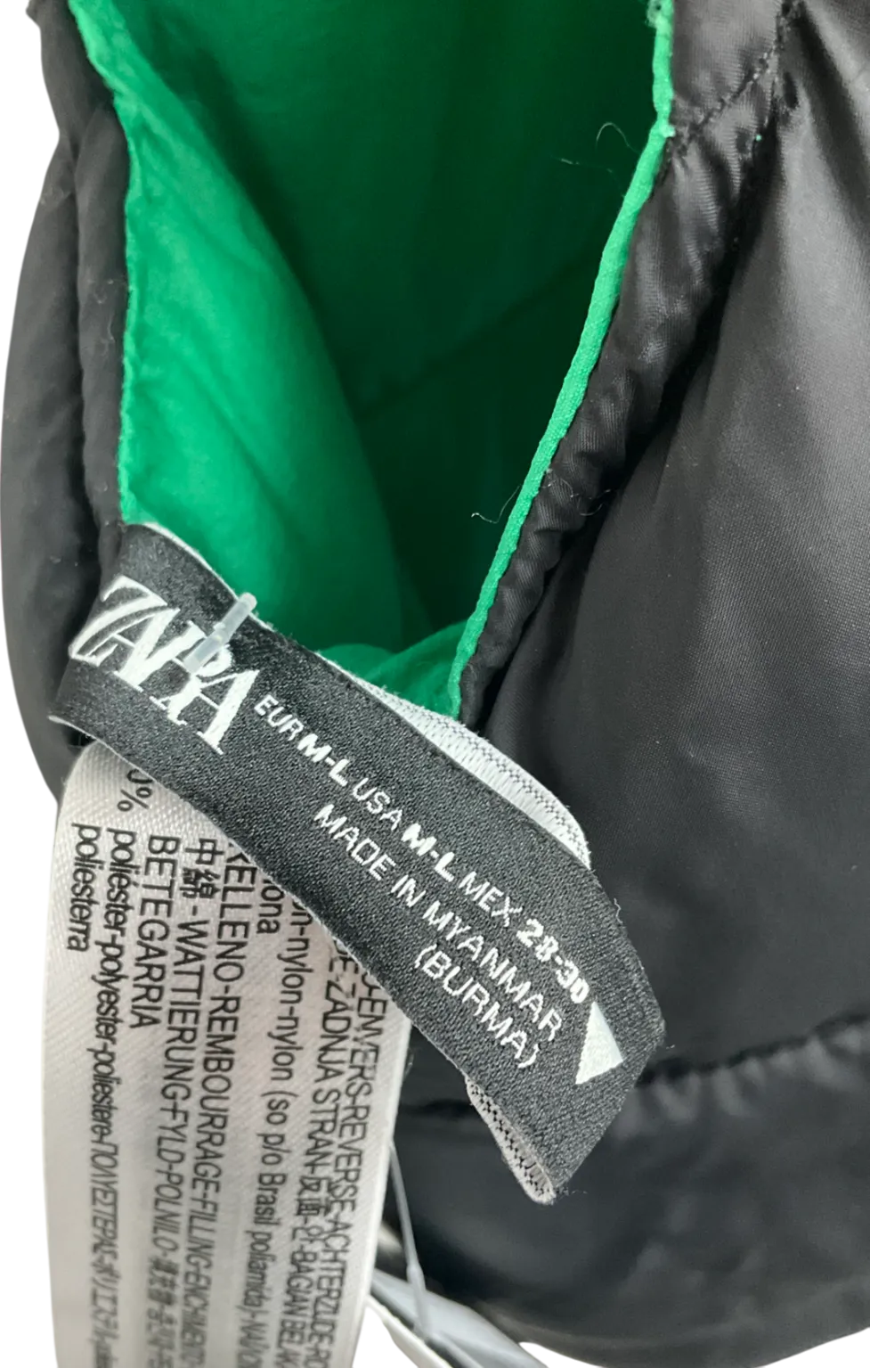 ZARA Black And Green Gilet UK M/L